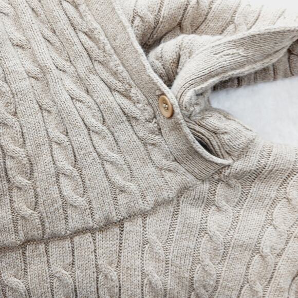 Sweater Size XL Cashmere Pullover Beige Fisherman Coastal Cowgirl Minimal Cable - Picture 7 of 14